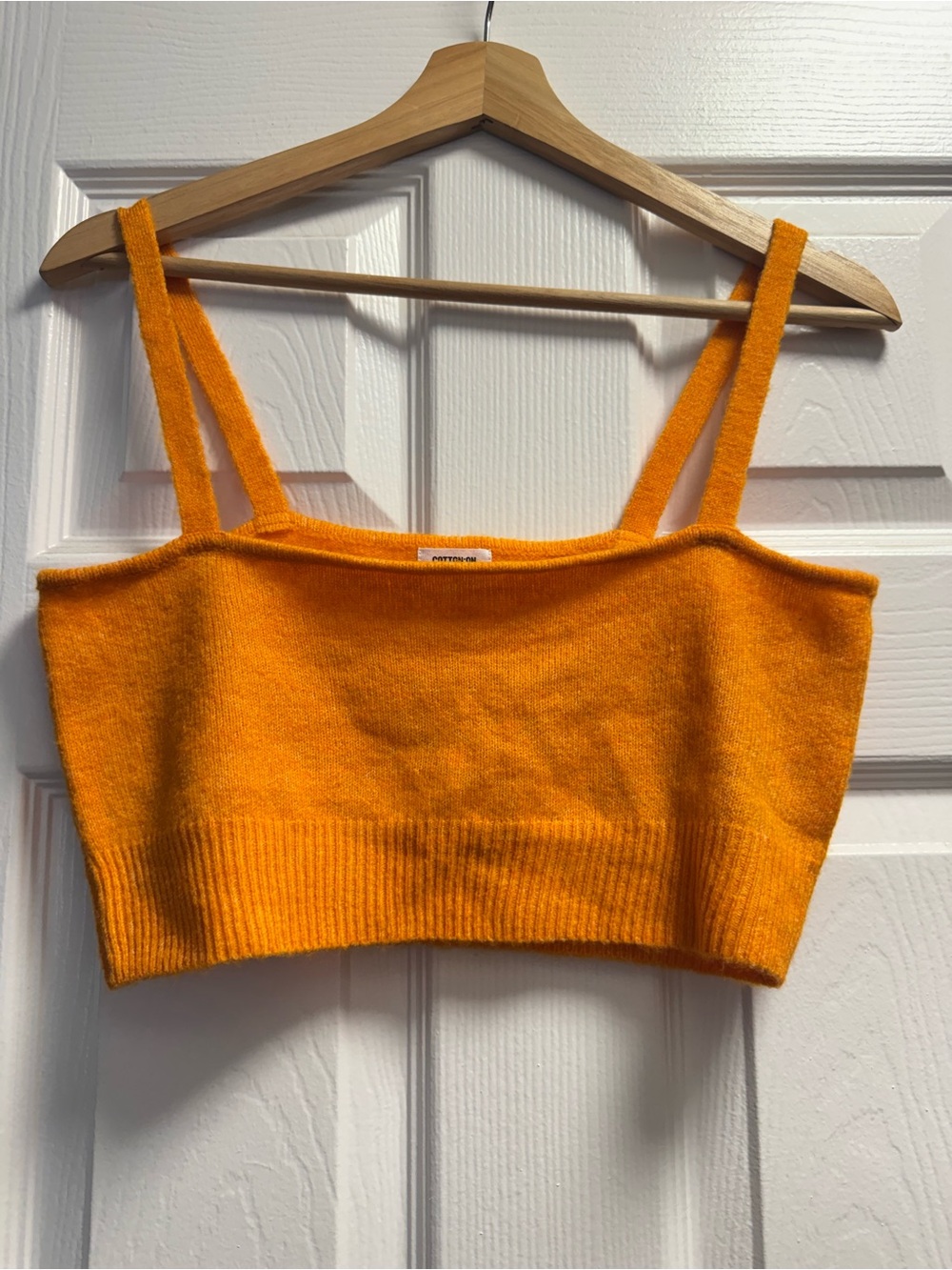 Cotton On Bright Orange Knit Cropped Tank